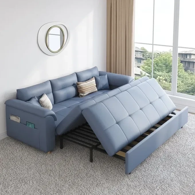 Blue Full Sleeper Convertible Sofa